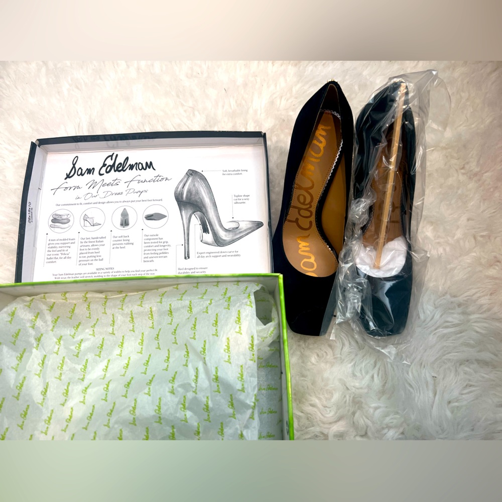 NIB Sam Edelman Beth Black Suede Heels